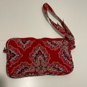 Vera Bradley Brand Frankly Scarlett Print Red & Pink Wristlet Bag